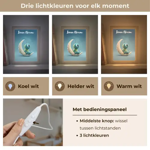 Maan - Ruimtewezen - Blauw Light Box met kabel (Kinderlampje) klein -USP_lichtkleurNL