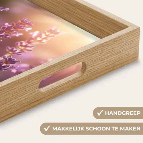 Lavendelbloemen - Paars - Zonlicht Dienblad Rechthoek middel -USP_HandgreepNL