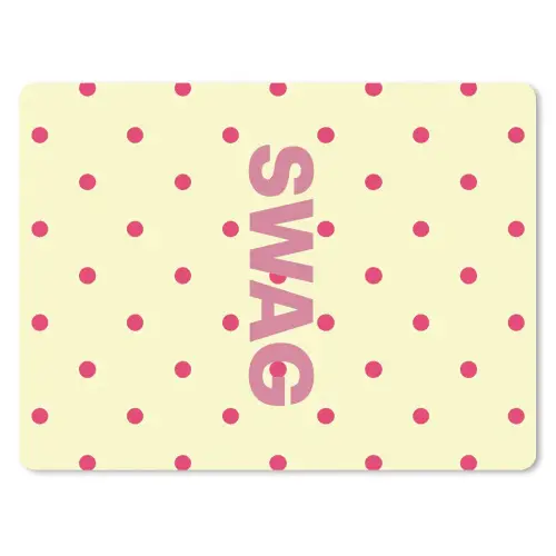 Swag - Roze - Stippen - Geel muismat rubber klein -3d