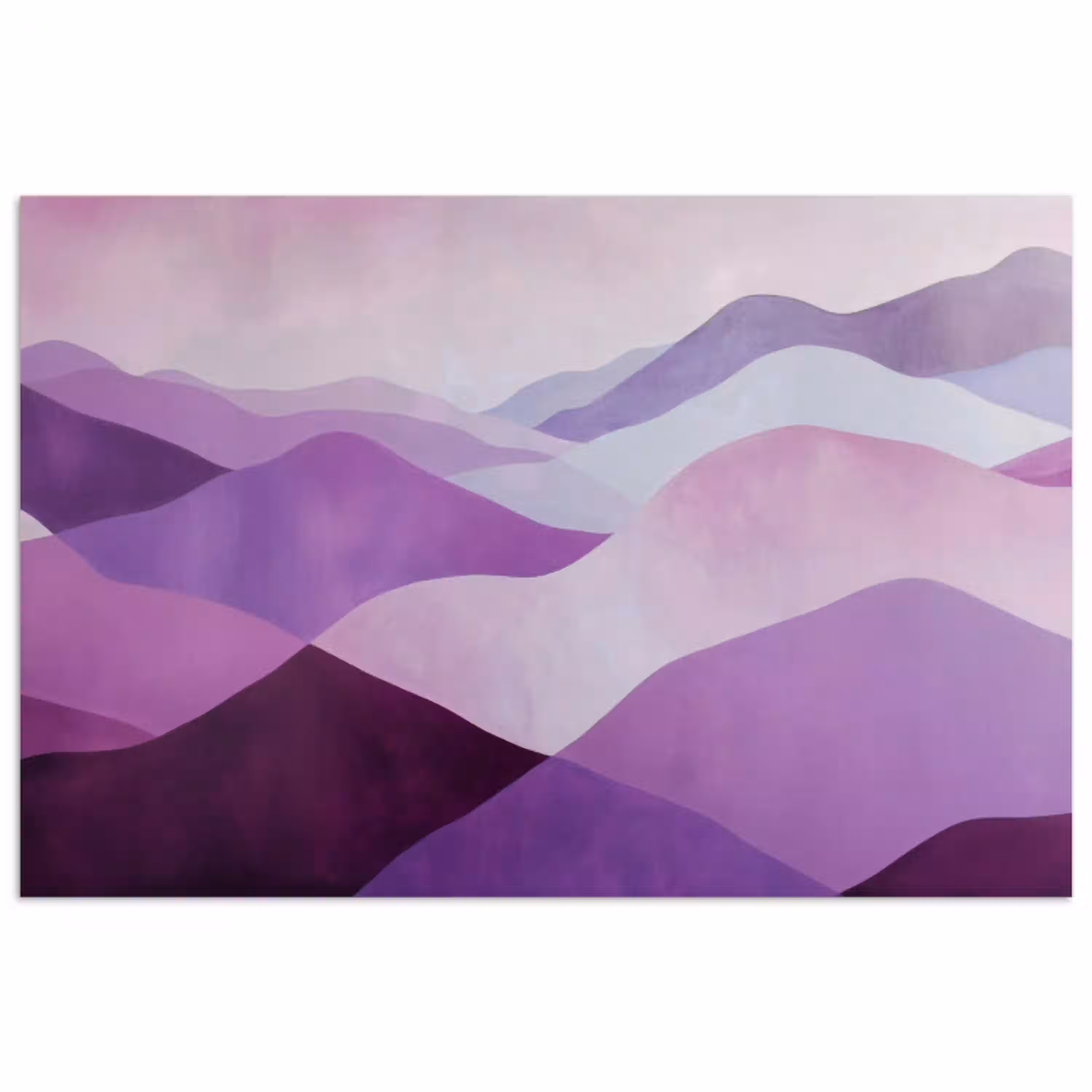 Abstract - Heuvels - Landschap - Paars poster papier klein -3d