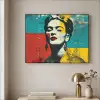 Bloemen - Felle kleuren - Grafisch - Modern Textielframe - compleet frame klein -sfeer2