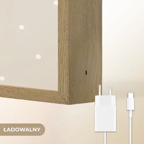Gezichtje - Hart - Roze - Stippen Light Box met batterij (Wandlamp kind) middel -USP_websiteoplaadbaarNL