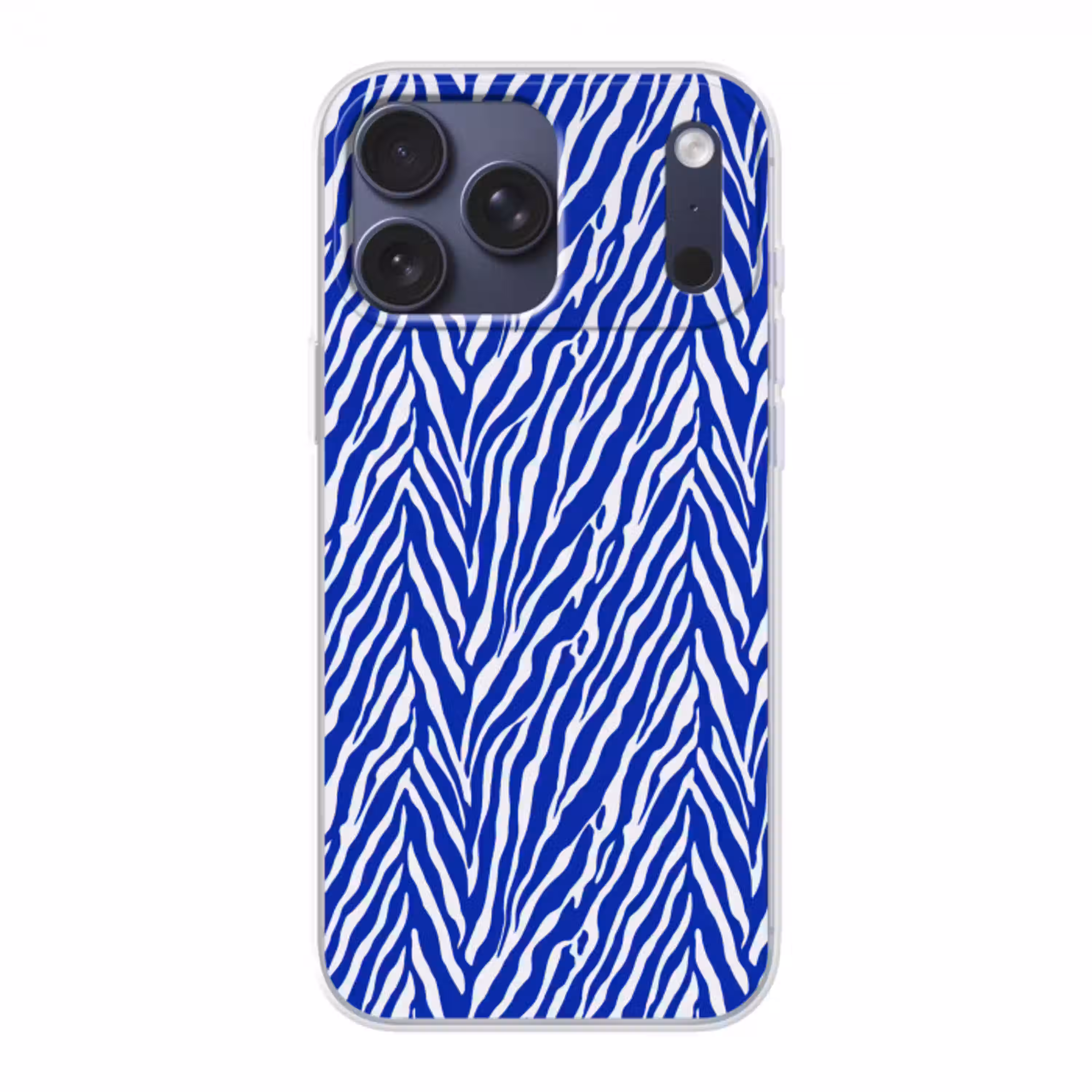 Zebra - Patroon - Kobalt - Blauw Telefoonhoesje iPhone 17 Pro Max klein 879 -3d