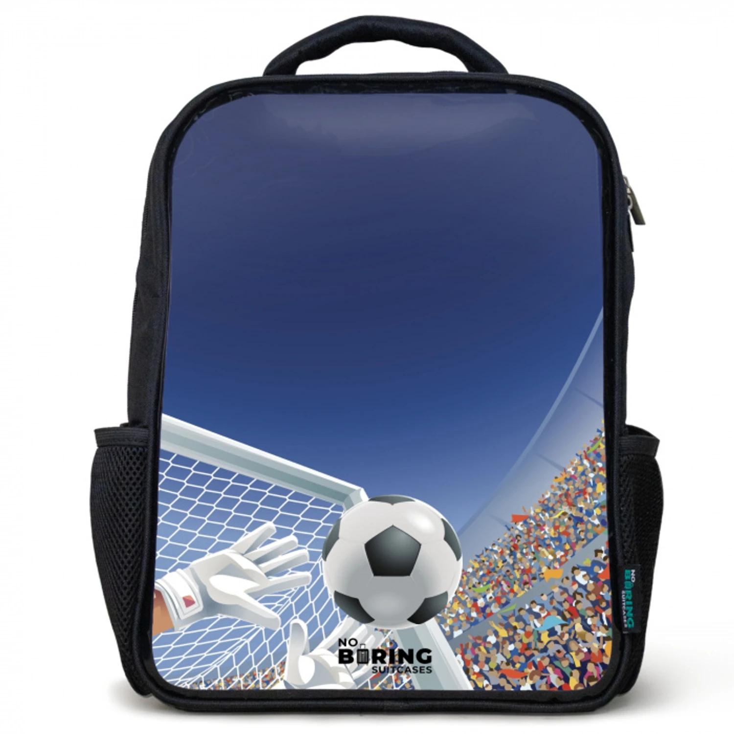 Keeper die een voetbal tegenhoud Rugzak - Zwart middel -3d