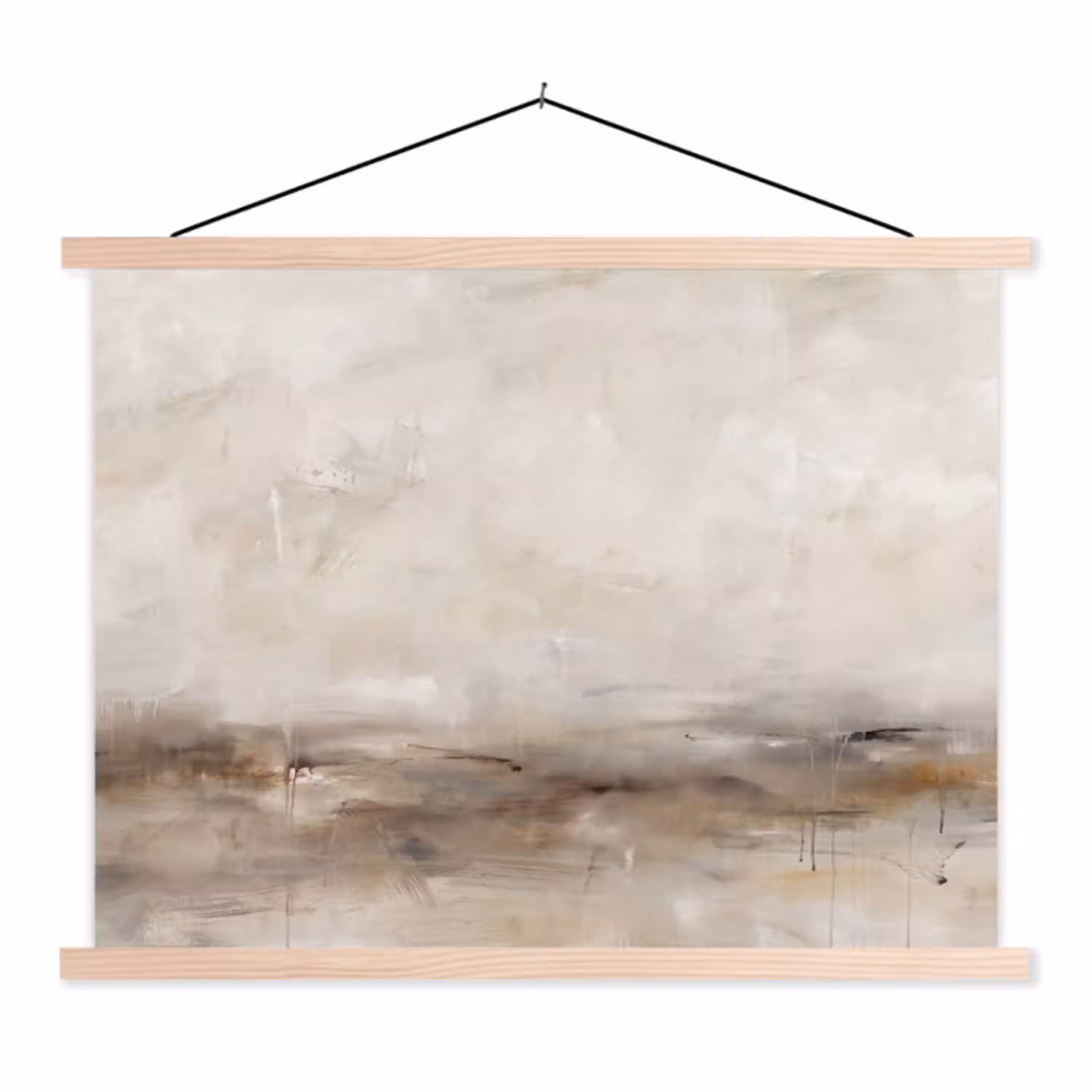 Abstrakt - Landschap - Modern - Beige - Kunst textielposter latten blank klein -3d