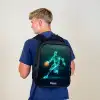 Basketbalspeler in neon dribbelactie Rugzak - Zwart middel -sfeer8
