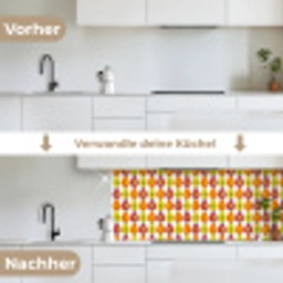 Retro - Design - Peer - Fruit keuken achterwand 2 middel 871 -voor-na_DE