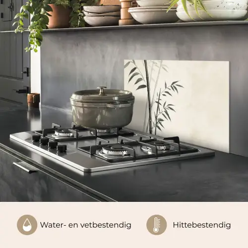 Japandi - Bamboe - Beige keuken achterwand spatscherm klein -usp_NL