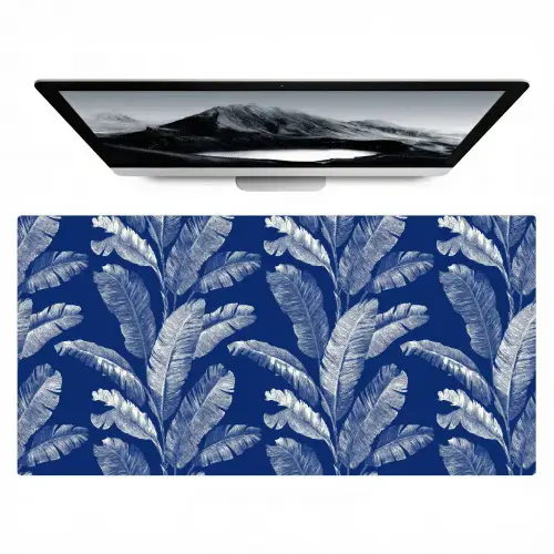 Blad - Palm - Blauw Muismat XXL klein 681 -zzz3d