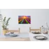 Tulpenveld - Zonsondergang - Kleurrijk Muursticker klein -eettafel