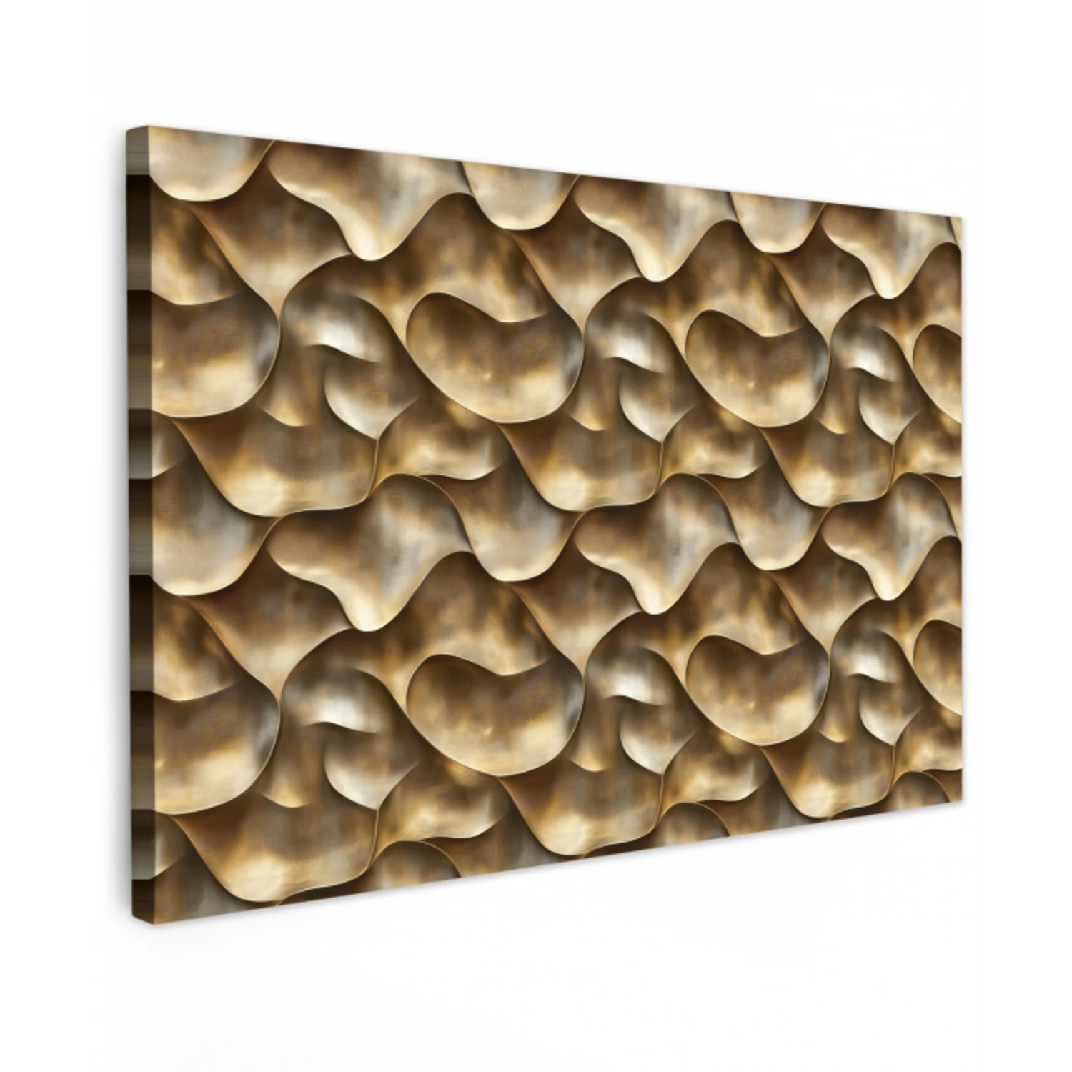 Abstract - Antiek - Goud Tuinposter op houten frame 2 cm dik klein 845 -3d