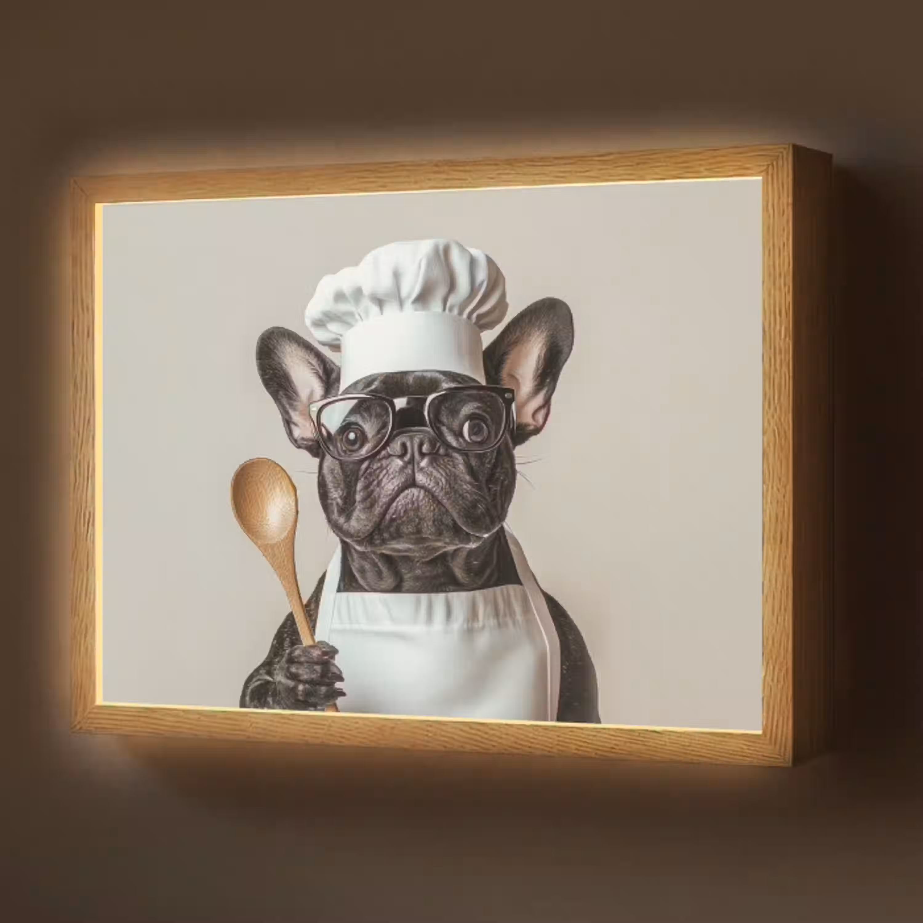 Bril - Hond - Kok Light Box met batterij (Wandlamp) middel -z3d_website