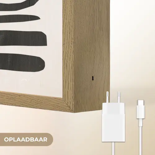 Abstract - Kunst - Vormen - Zwart Light Box met batterij (Wandlamp) middel -USP_websiteoplaadbaarNL