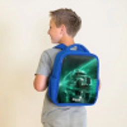 Vrachtwagen - Neon - Groen - Stad Kinderrugzak - Blauw middel -sfeer2