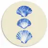 Schelpen - Blauw - Beige Wandcirkel kunststof plaat 5mm dik klein -3d