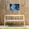Golven - Blauw - Schuim Tuinposter op houten frame 2 cm dik klein -sfeer4