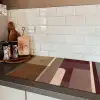 Vlakken - Abstract - Bordeaux - Lijnen Inductie beschermer vinyl 3mm klein -sfeer3