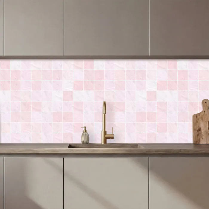 Marmer - Patroon - Mozaïek - Roze keuken achterwand 2 middel 871 zz_3dshopping