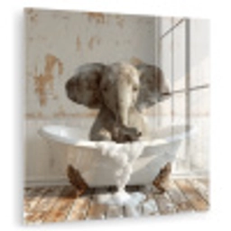 Vintage - Olifant - Badkuip - Schuim - Wilde dieren plexiglas 5mm klein -zzzproduct_nieuw