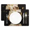 Abstract - Vrouw - Bloemen - Wit Placemat vinyl groot -zzsfeer2_Kitchenyeah-website