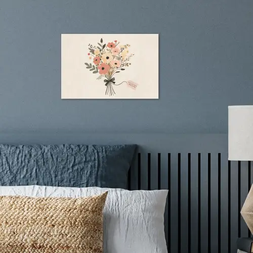 Bloemen - Quote - Beige - Lint poster papier klein -sfeer2