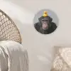 Chimpansee - Badeend - Grijs Akoestische PET Vilt - Rond klein -sfeer4