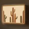 Cactus - Woestijn - Zand - Bruin Light Box met batterij (Wandlamp) middel -z3d_website