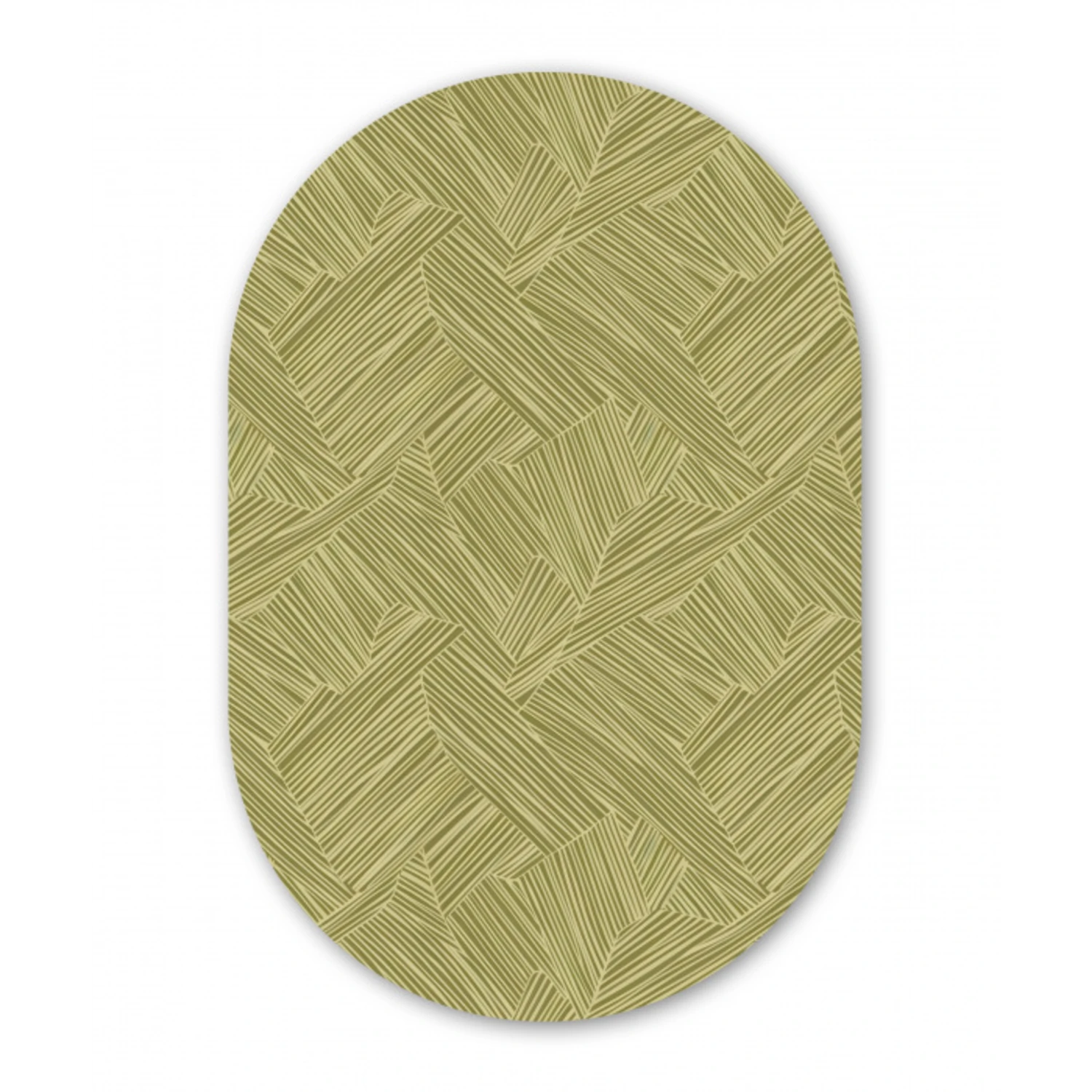 Abstract - Modern - Groen Wandcirkel Ovaal Forex klein 630 -3d