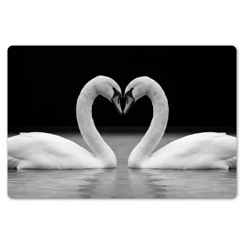 Zwanen - Hart - Zwart - Wit Placemat vinyl groot -zzsfeer1_Kitchenyeah-website