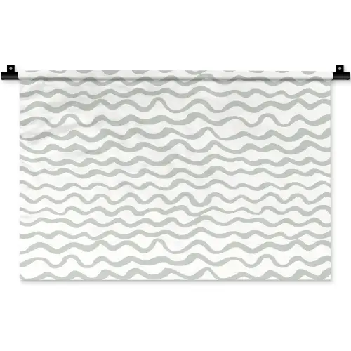 Golven - Patroon - Grijs Wandkleed katoen klein 269 -zz3d