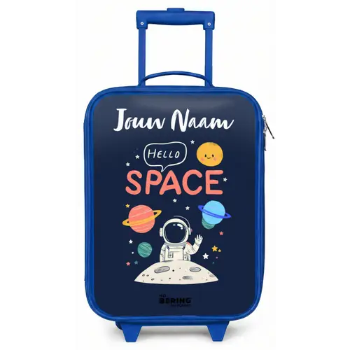 Astronaut - Quote - Planeten - Sterren Kinderkoffer - Blauw klein -zz3dotto