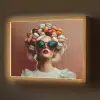 Vrouw - Macarons - Bril Light Box met batterij (Wandlamp) middel -z3d_website