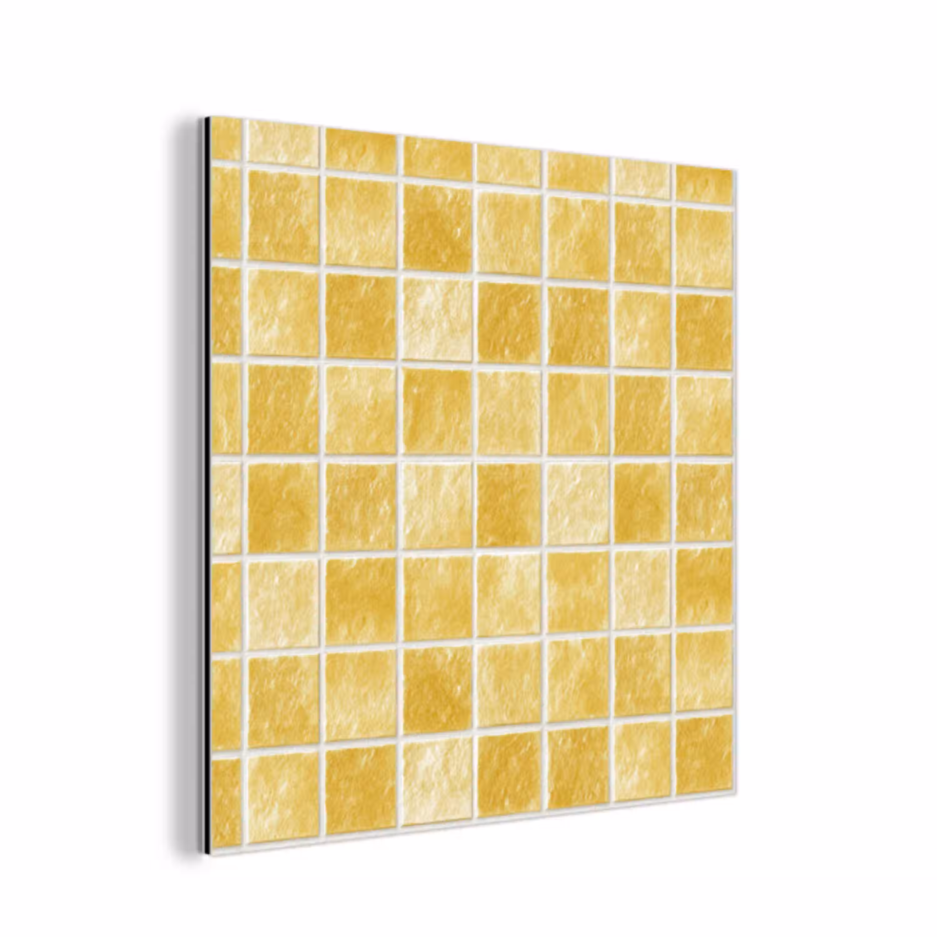 Tegels - Mozaïek - Textuur - Goudgeel aluminium wit klein 46 -3d