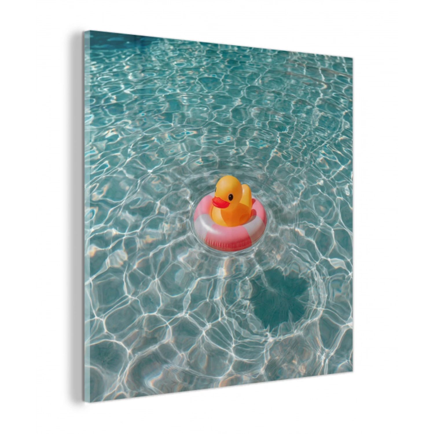 Badeend - Zwemband - Geel plexiglas 5mm klein -z3d