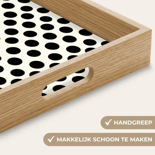 Klassiek - Stippen - Zwart Dienblad Rechthoek middel 911 -USP_HandgreepNL