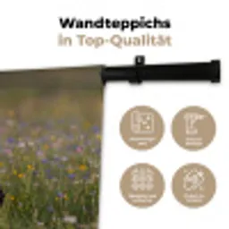 Ooienvaar - Bloemen - Weide - Kleurrijk Wandkleed katoen klein -tsfeer2_DE