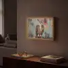 Geschilderd - Abstract - Uil - Bruin Light Box met batterij (Wandlamp) middel -sfeer1