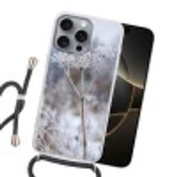 Schermbloem - Rijp - Kristallen - Winter - Delicaat Hoesje iPhone 16 Pro Max met koord klein -sfeer1