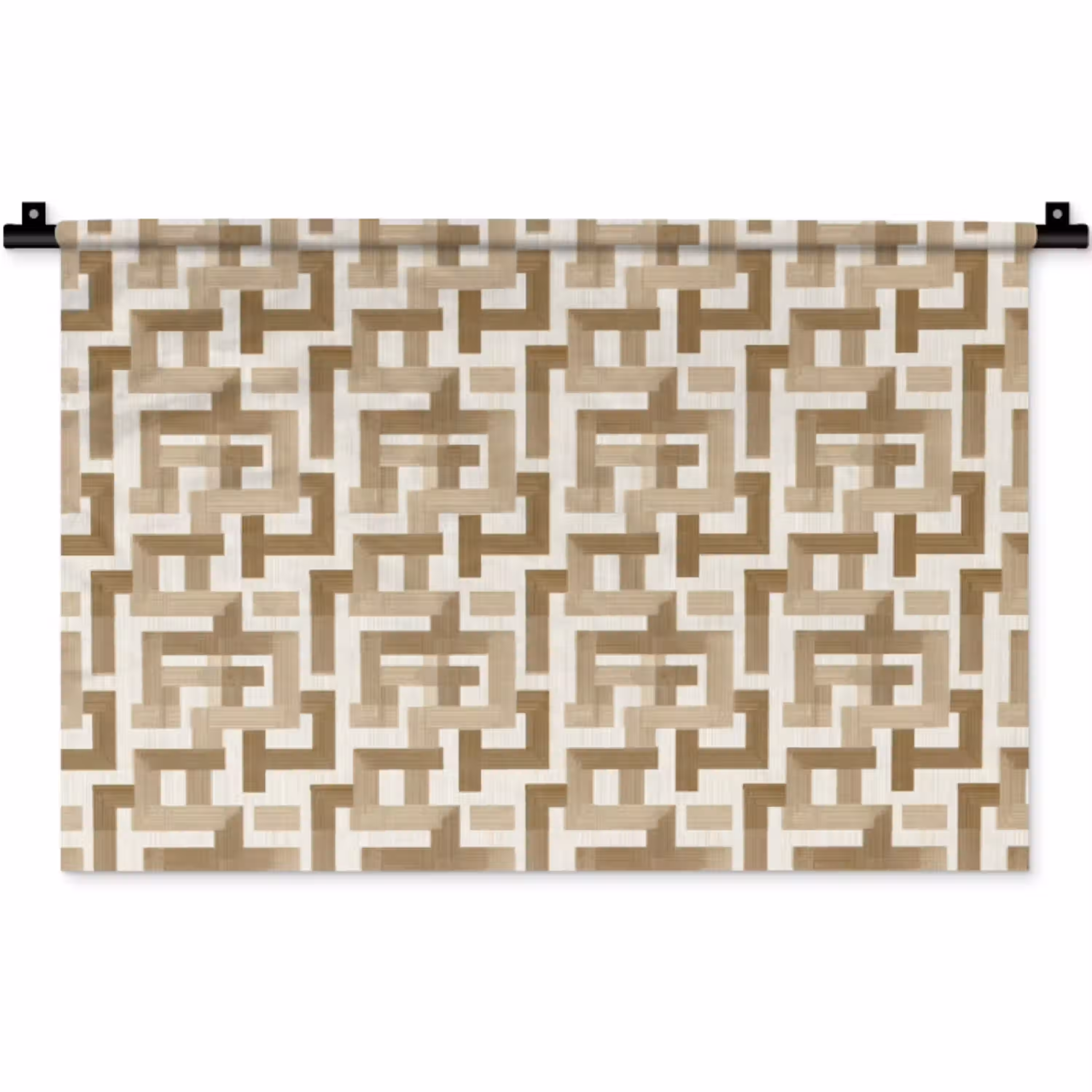Geometrisch - Retro - Bruin Wandkleed katoen klein 269 -zz3d