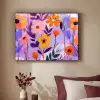 Bloemen - Kleurrijk - Bladeren Textielframe zwart klein -sfeer1