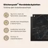 Marmer - Zwart - Goud - Grijs - Marmerstructuur Inductie beschermer vinyl 3mm middel -zzzzzzusp-haakje_DE