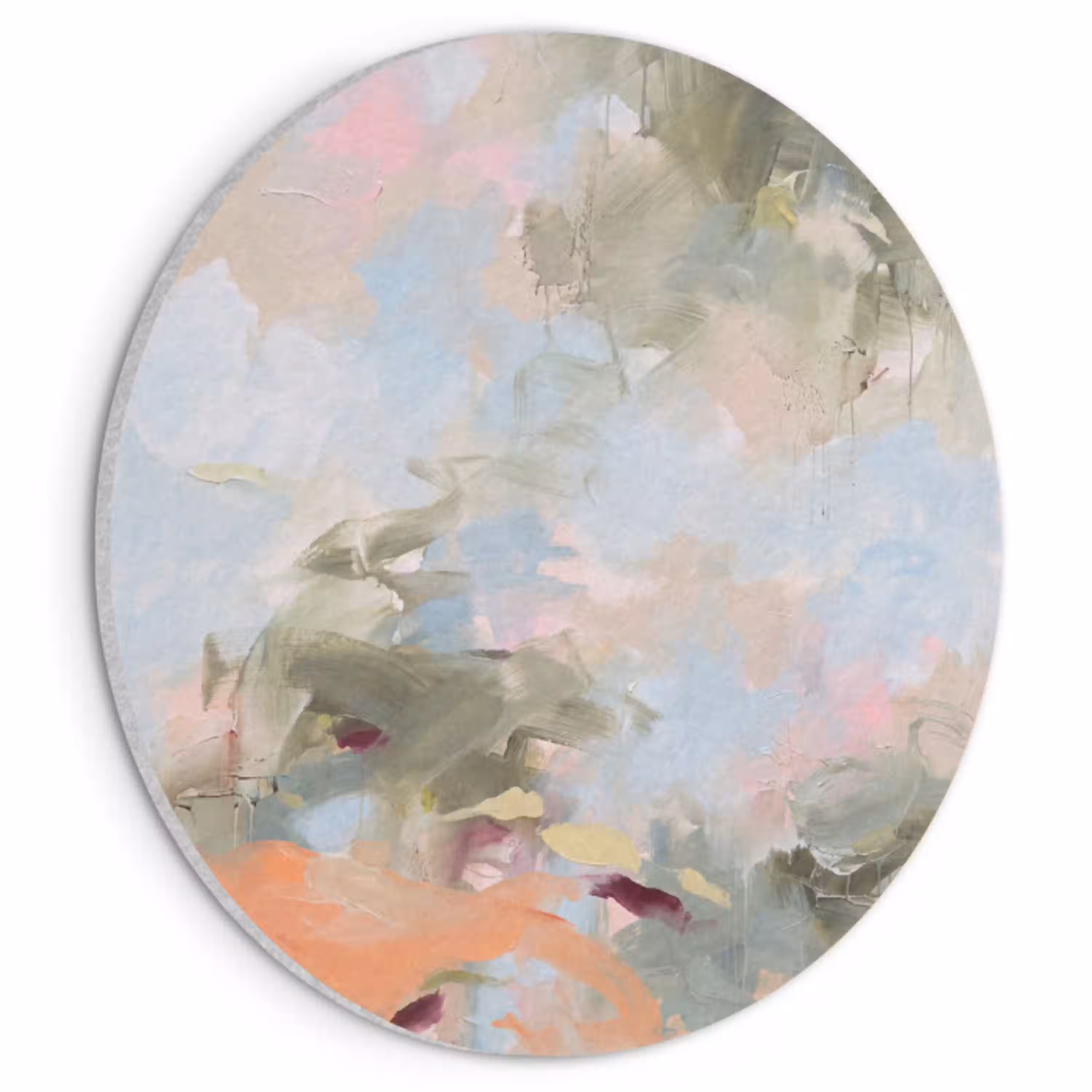 Abstract - Borstelstreken - Kunst - Modern - Pastel Akoestische PET Vilt - Rond klein -3d