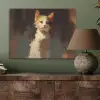 Kat - Geschilderd - Artistiek - Wit PET vilt klein -sfeer2