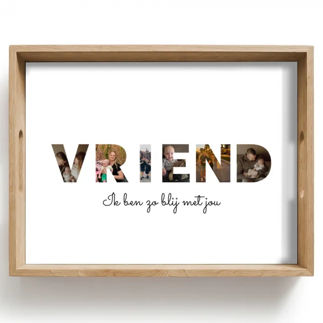 Gepersonaliseerd dienblad - Vriend - Lettercollage