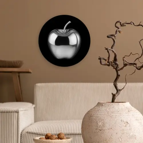 Appel - Metallic - Symmetrisch Wandcirkel kunststof plaat 5mm dik klein -sfeer1