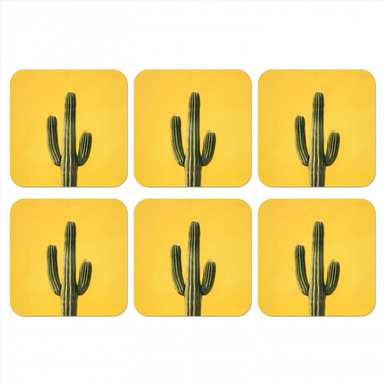 Cactus - Groen - Minimalistisch onderzetter kurk middel -3d