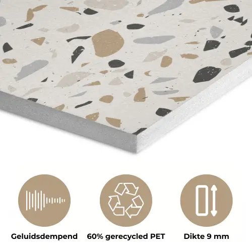 Terrazzo -  Patroon - Staal PET vilt klein 837 -closeup_NL