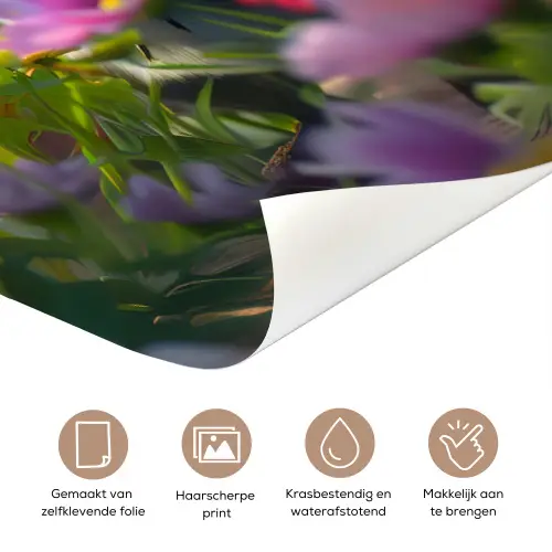 Wasbeer  - Natuur - Bloemen - Bouwhelm deurposter klein -closeup_NL