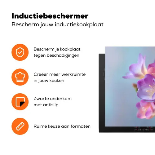 Bloemen - Paars - Overloop - Meeldraden Inductie beschermer vinyl 3mm klein -zzzzzzz-td-ups