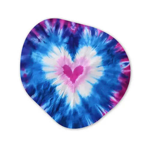 Hartvormig - Tie dye - Paars Wandcirkel Organisch Forex 3mm klein -3d